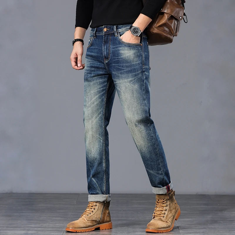 JJ重工复古赤耳丹宁牛仔裤美式休闲合体直筒潮流做旧欧货潮牌长裤