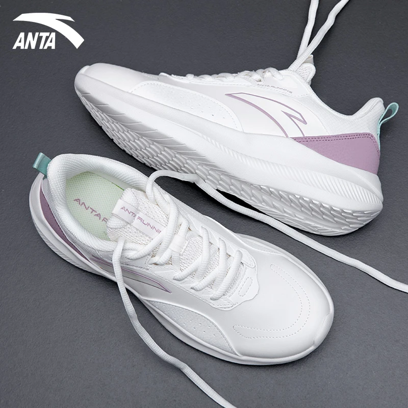 安踏女鞋2025冬季新款减震软底革面轻便跑步鞋女运动鞋休闲跑鞋女