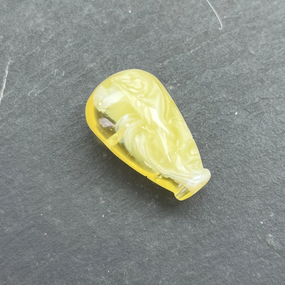 B303天然蜜蜡琥珀鸡油黄拉丝妖花三通