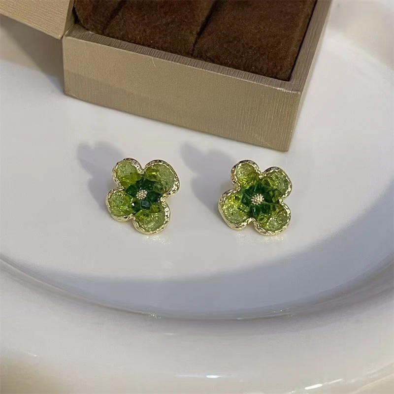 锌合金耳饰 129物花卉女复古/宫廷耳钉素款单花欧若智性风