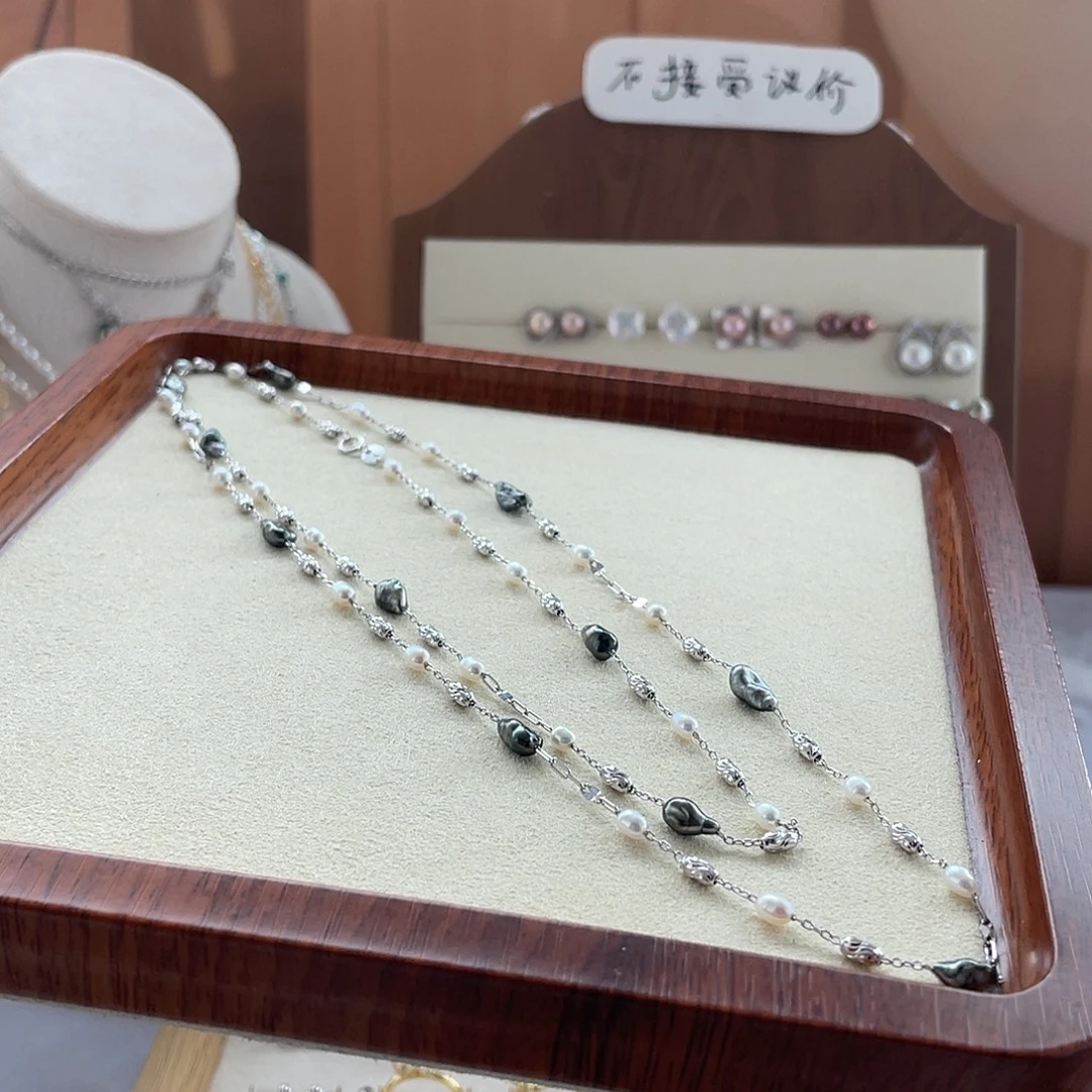 银S925镶嵌海水珍珠颈饰