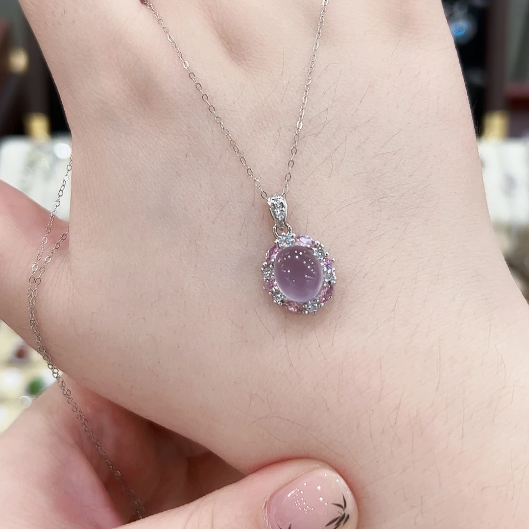 萤石银S925镶嵌颈饰