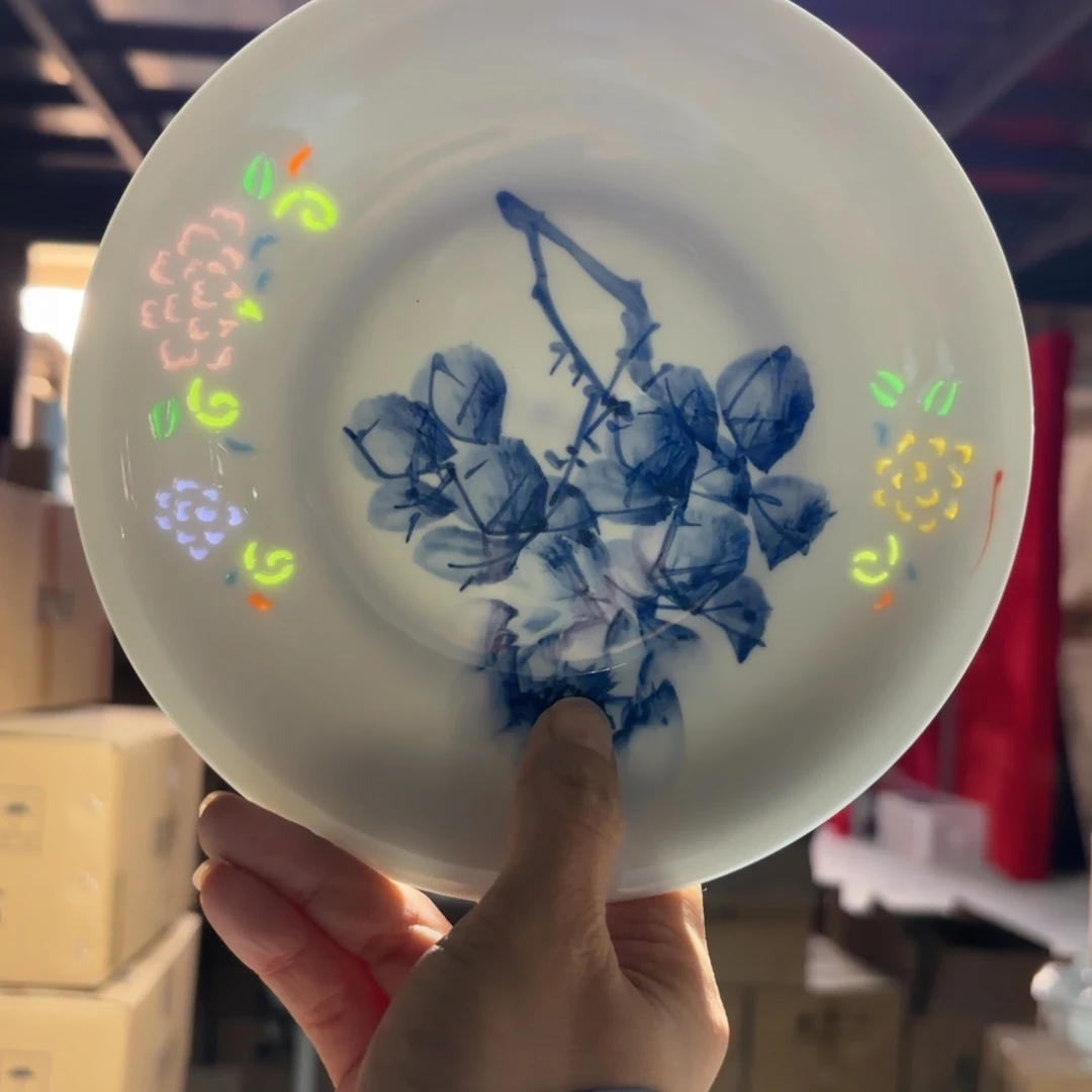 玉瓷景德镇陶瓷骨碟两只微瑕