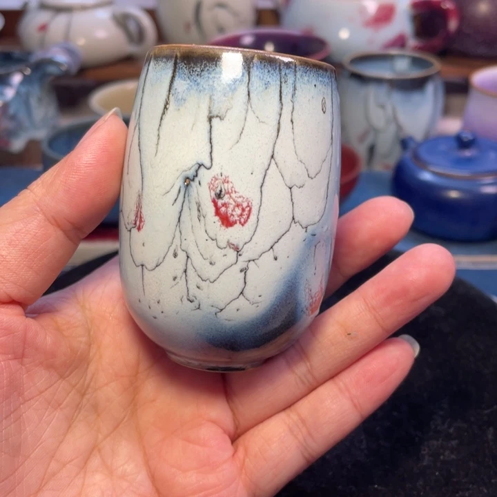 摆件钧瓷踏雪寻梅闻香杯