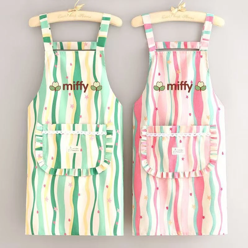 围裙女厨房网红夏季薄款时尚可爱做饭荷叶边蝴蝶结围兜