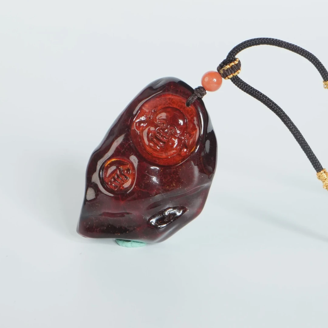 M4113 原皮石雕刻弥勒佛 24.3g