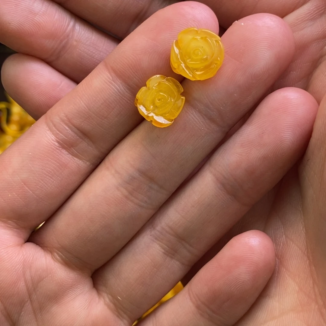 蜜蜡耳饰银S925镶嵌蜜蜡