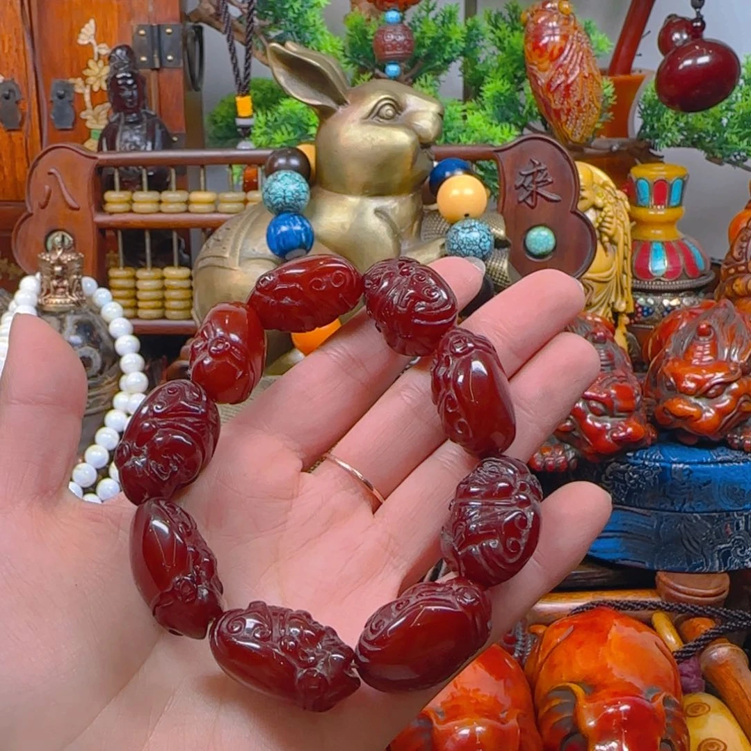 蜜蜡裸石未镶嵌手串