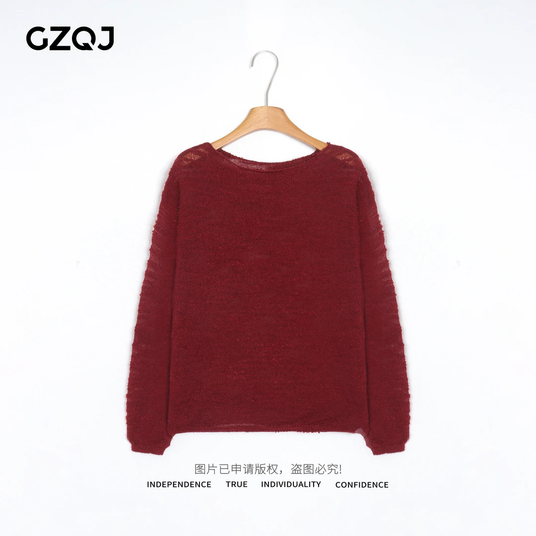 老琴私服【怦然心动】高级感拉绒慵懒毛绒针织衫圆领毛衣女秋季2150