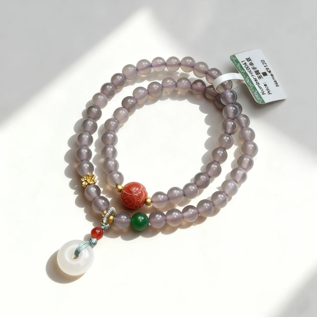 玉髓双圈 精品手串 带礼盒 HK 0041