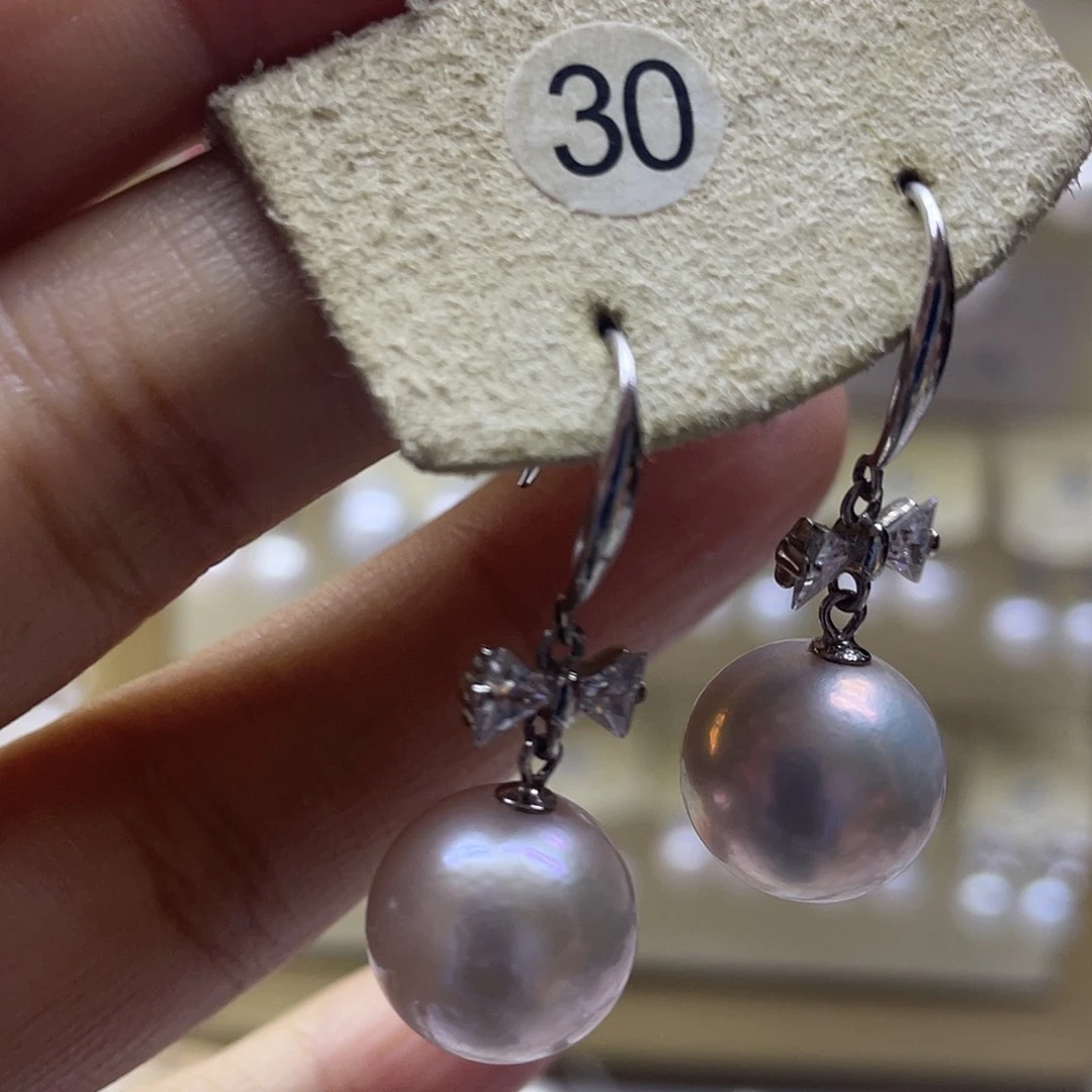 淡水珍珠耳饰银S925镶嵌