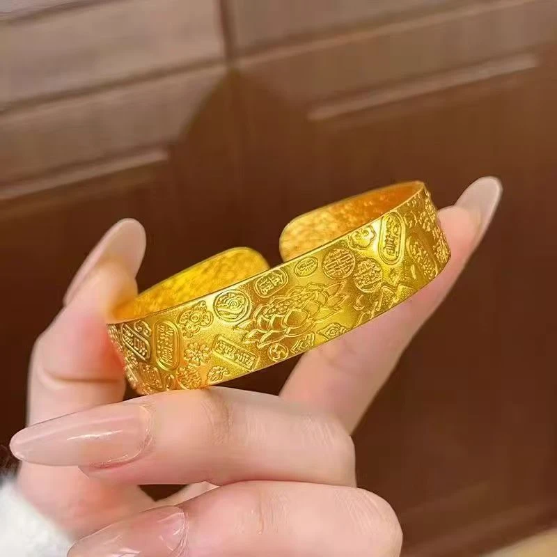 【粉丝专属】金店同款 经典黄金色吉言手镯送爱人礼