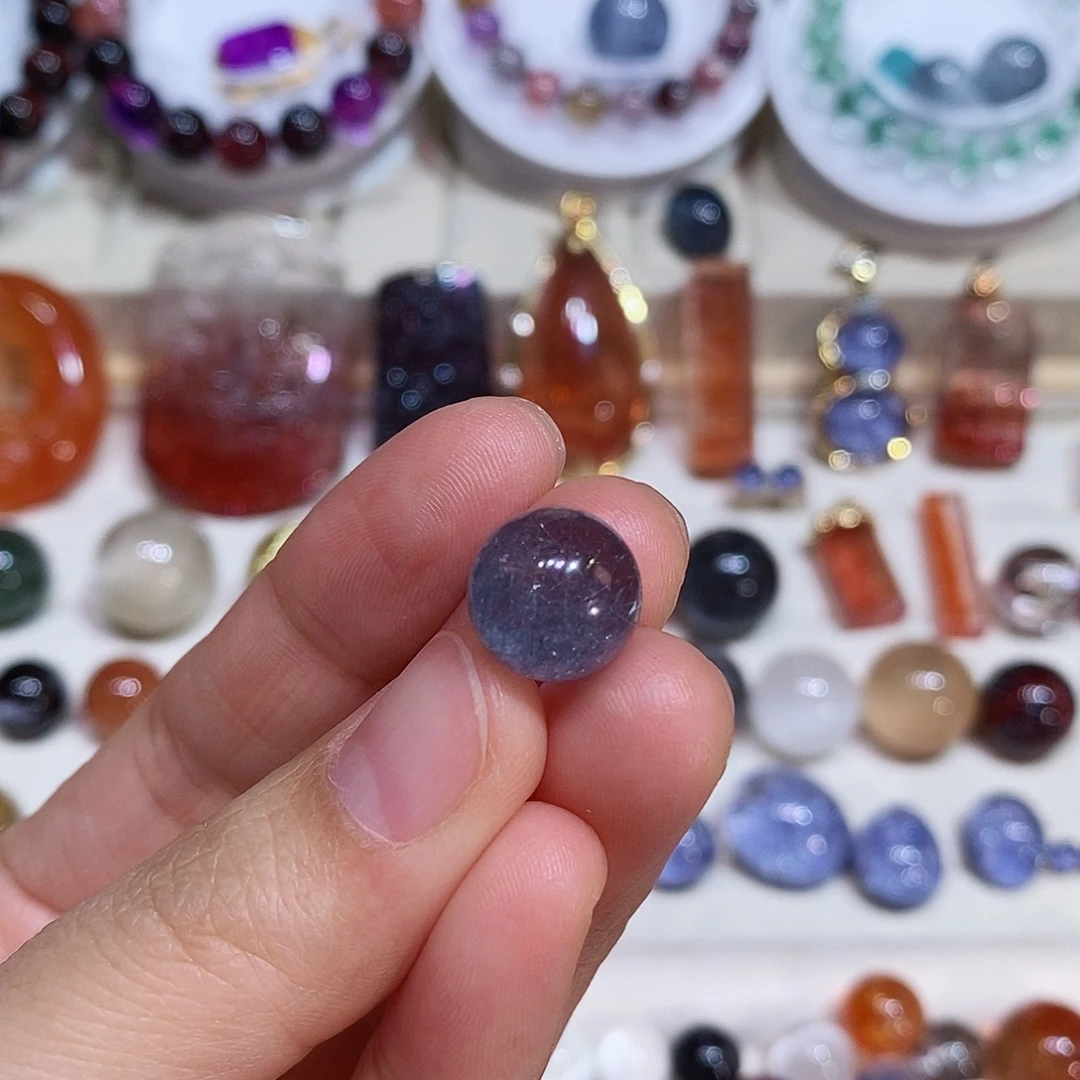 水晶蓝发晶单珠未镶嵌妮*