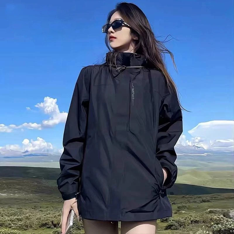 户外运动冲锋衣男女款可拆卸防风防水登山服百搭潮流外套春秋季