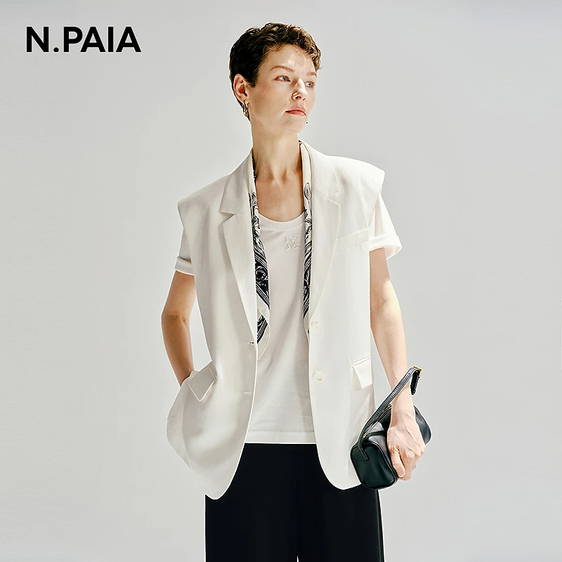 恩派雅2025新款醋纤后背截短式西装马甲外套女XNKET1014A