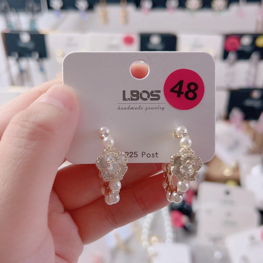 锆石纯铜合金耳环