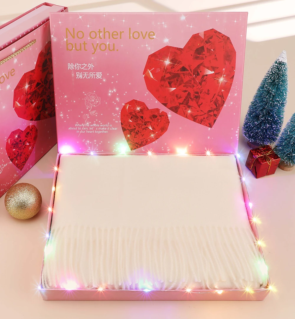 2024新款加厚围巾平安夜圣诞送女朋友送老婆女生浪漫精致礼物