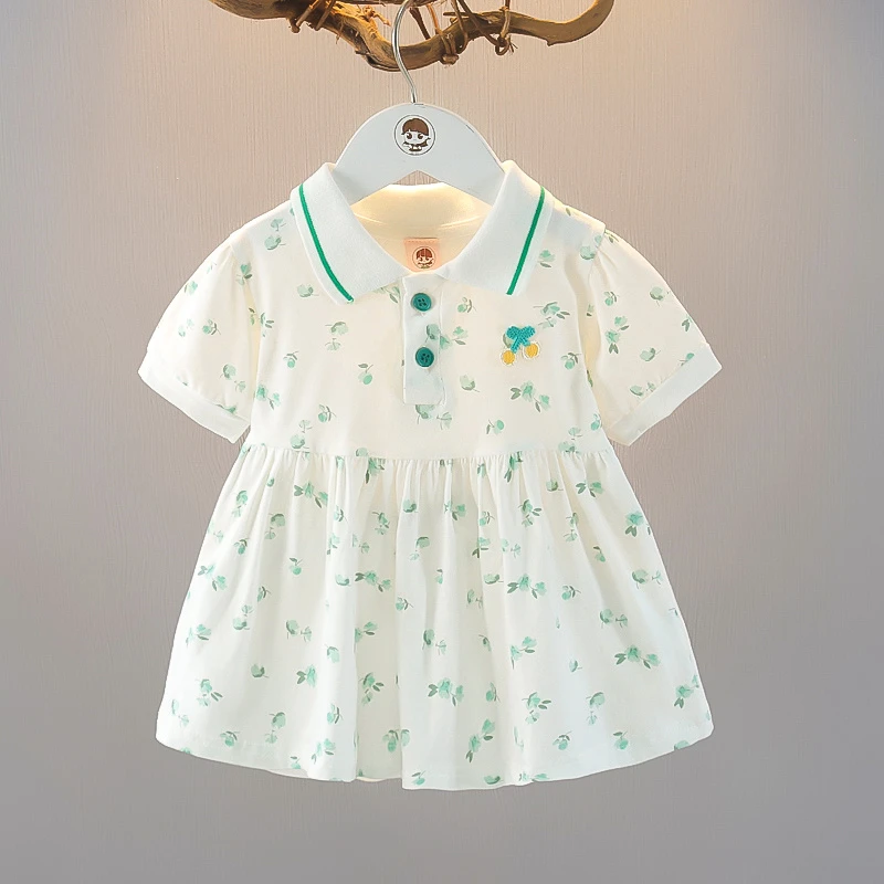 女童短袖薄款夏装连衣裙2025新款女宝舒适碎花裙洋气时髦裙子潮童