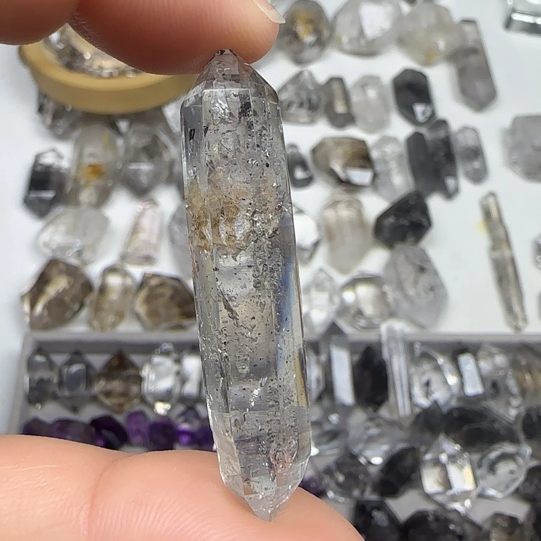 未镶嵌水晶珠宝半成品闪灵双尖随形带大水胆