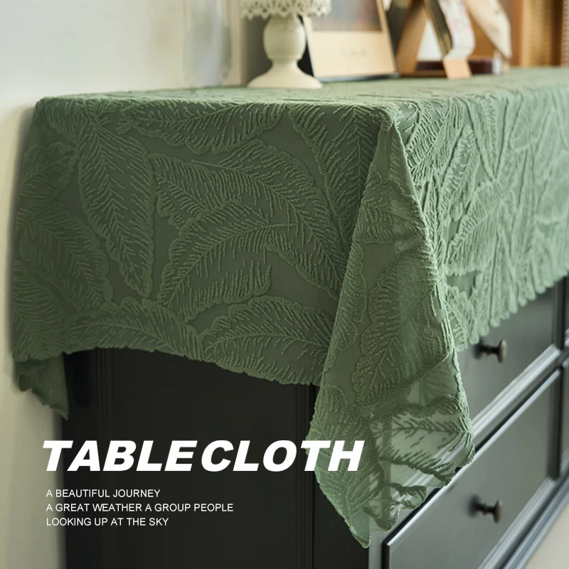 桌布法式田园米色桌旗蕾丝钩针长方形餐桌布盖巾拍照背景布艺台布