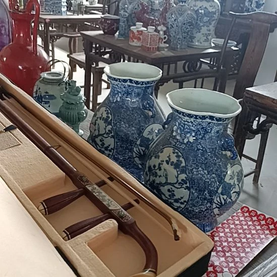 青花罐子一对全品一对