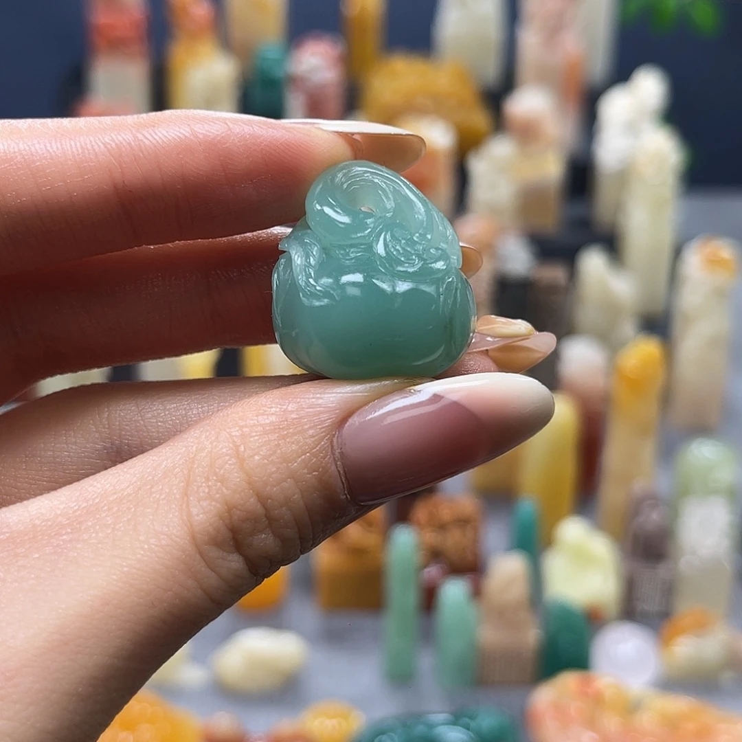 寿山石印石欢***豆包邮包刻6793