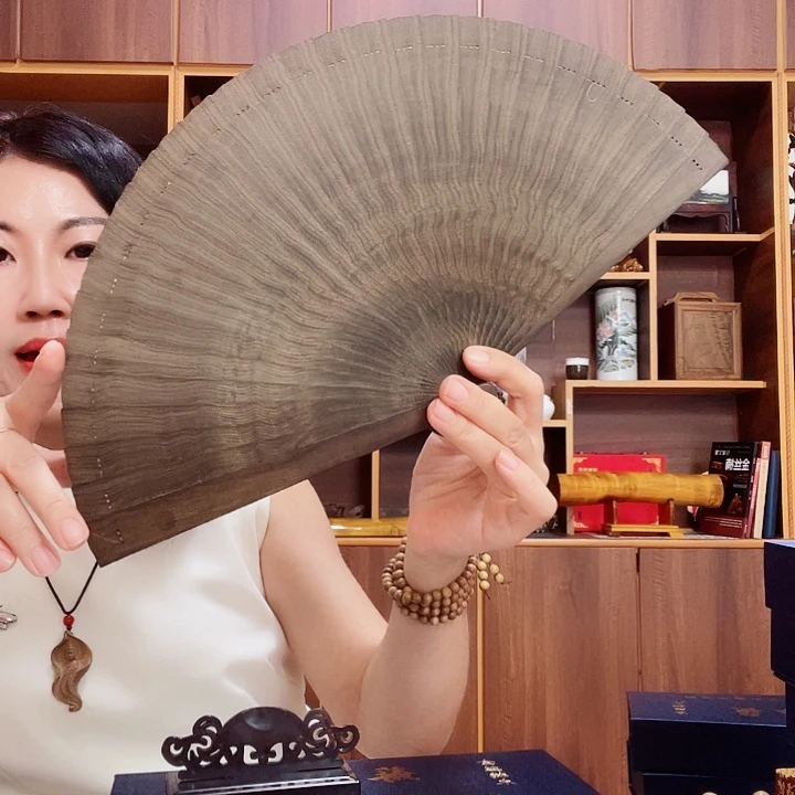 金丝楠金丝楠木阴沉料苏扇