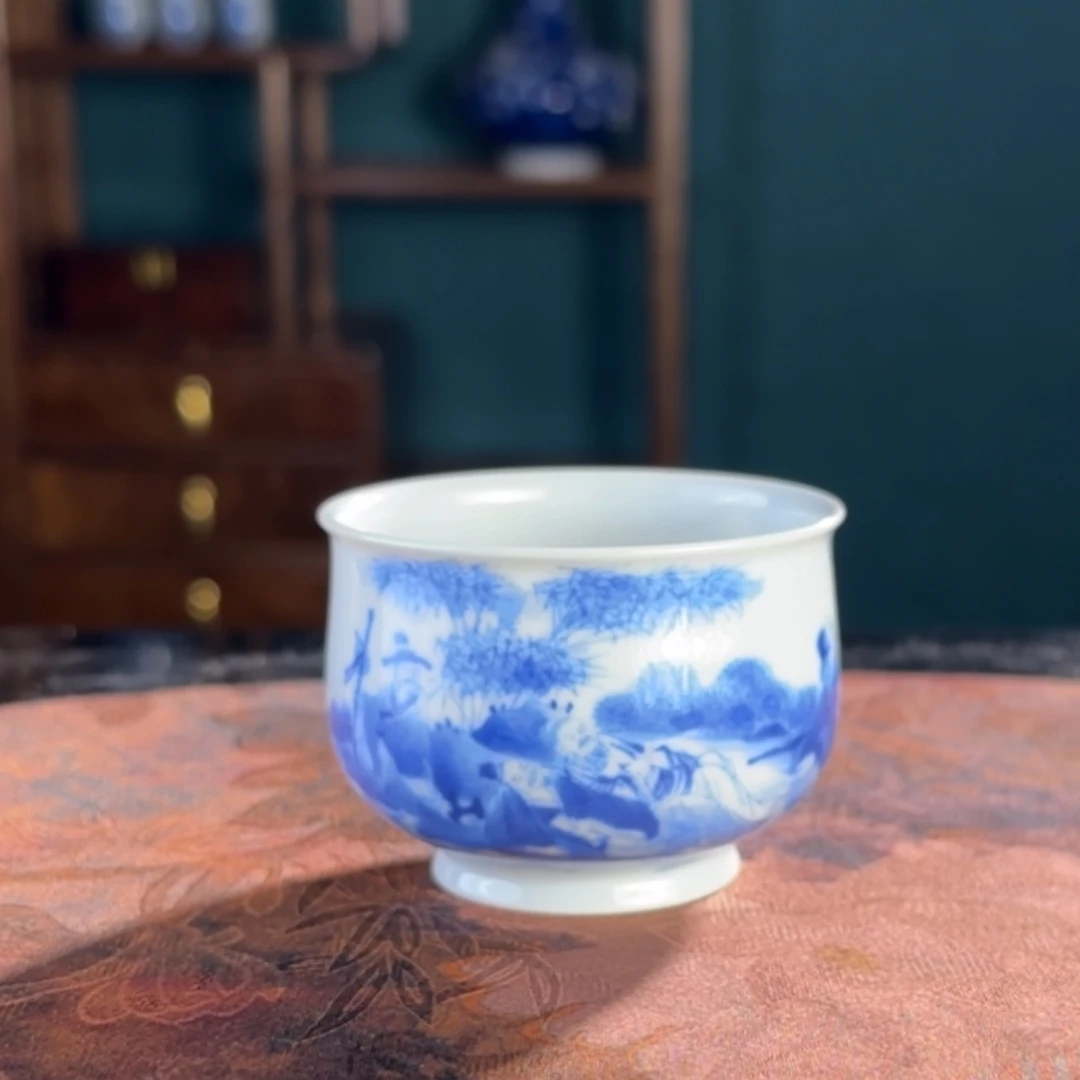 竹林七贤手工手绘柴窑烧制