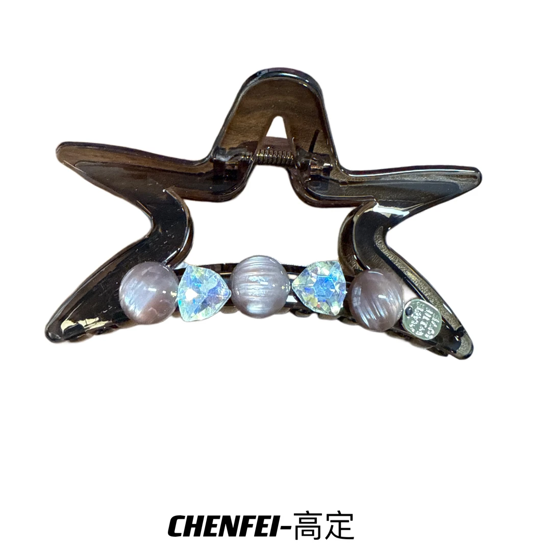 新款五角星抓夹发饰女式气质网红方形抓发夹优雅简约头饰3985