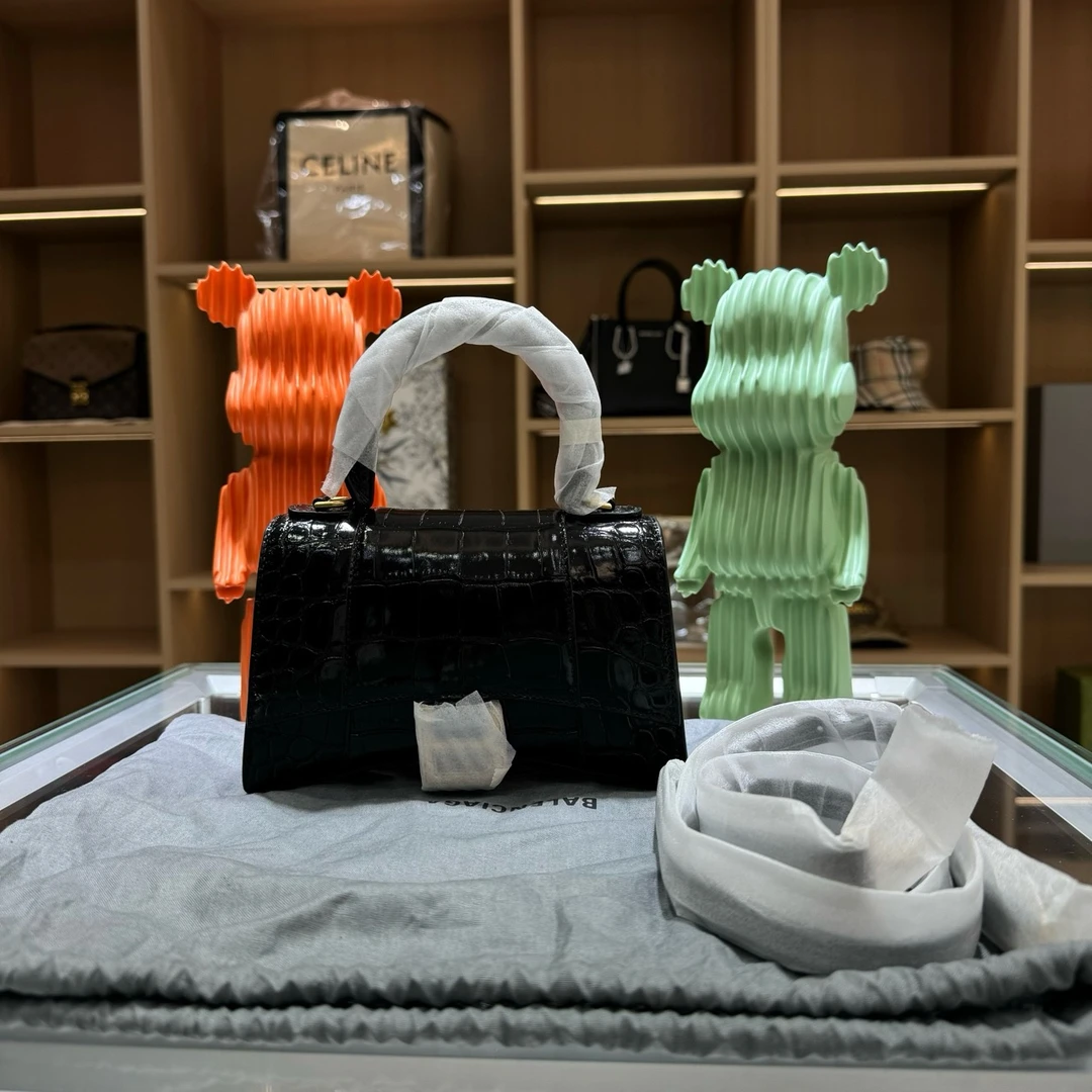 99新 Balenciaga/巴黎世家 加小号压纹手袋 HOURGLASS JM24