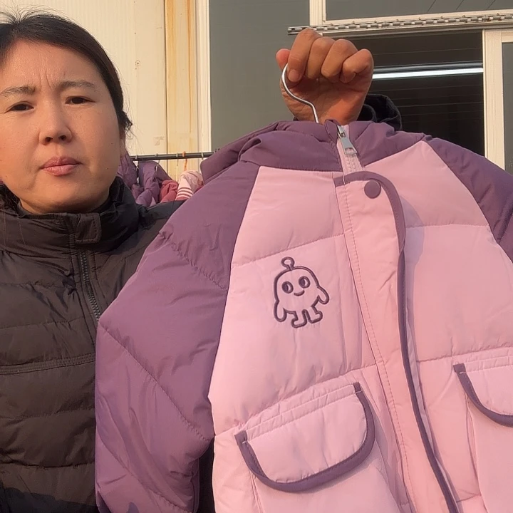 紫色棉服衣长42厘米