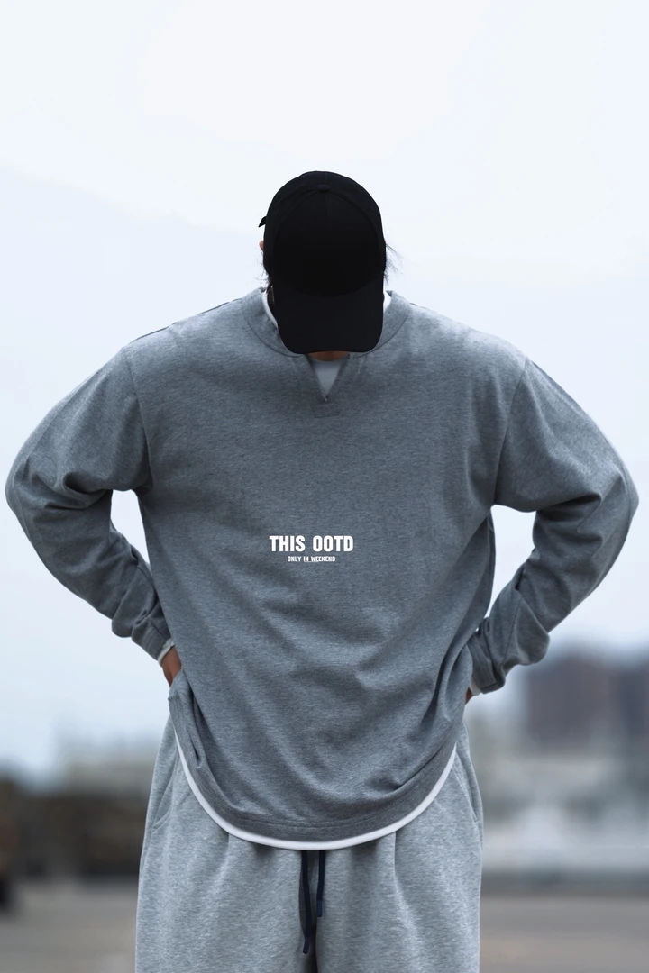 时尚简约假两件百搭休闲长袖T恤