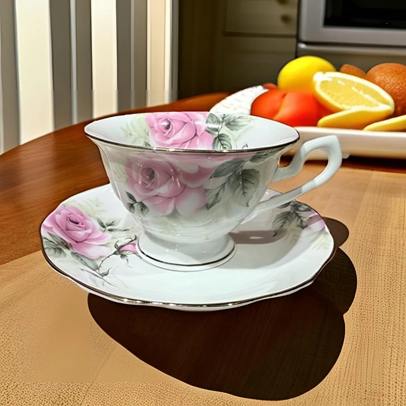 磁州窑国营时期，满工咖啡杯碟一套，全新有微微瑕容量200毫升