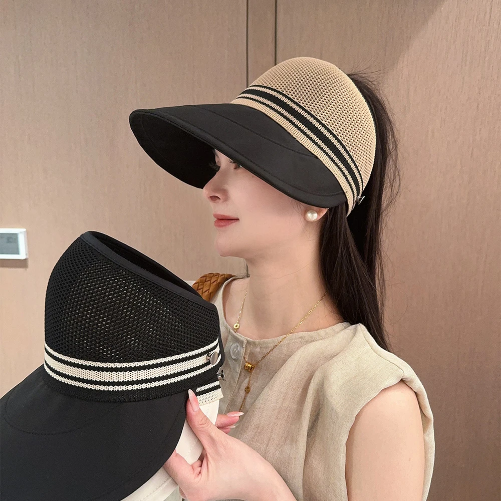防晒帽子防晒遮阳帽女士太阳帽女款2025新款太阳帽防紫外线空顶帽