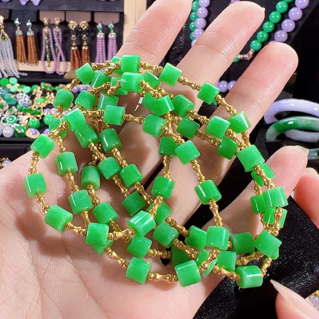 翡翠18K金镶嵌颈饰签收后24小时鉴赏期