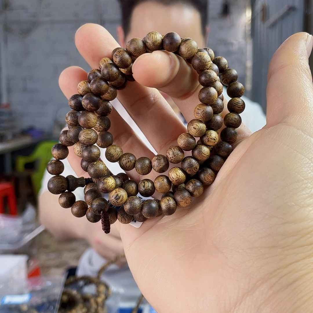 沉香手串棋楠流油王圆珠长串0.7/18克多样性发一