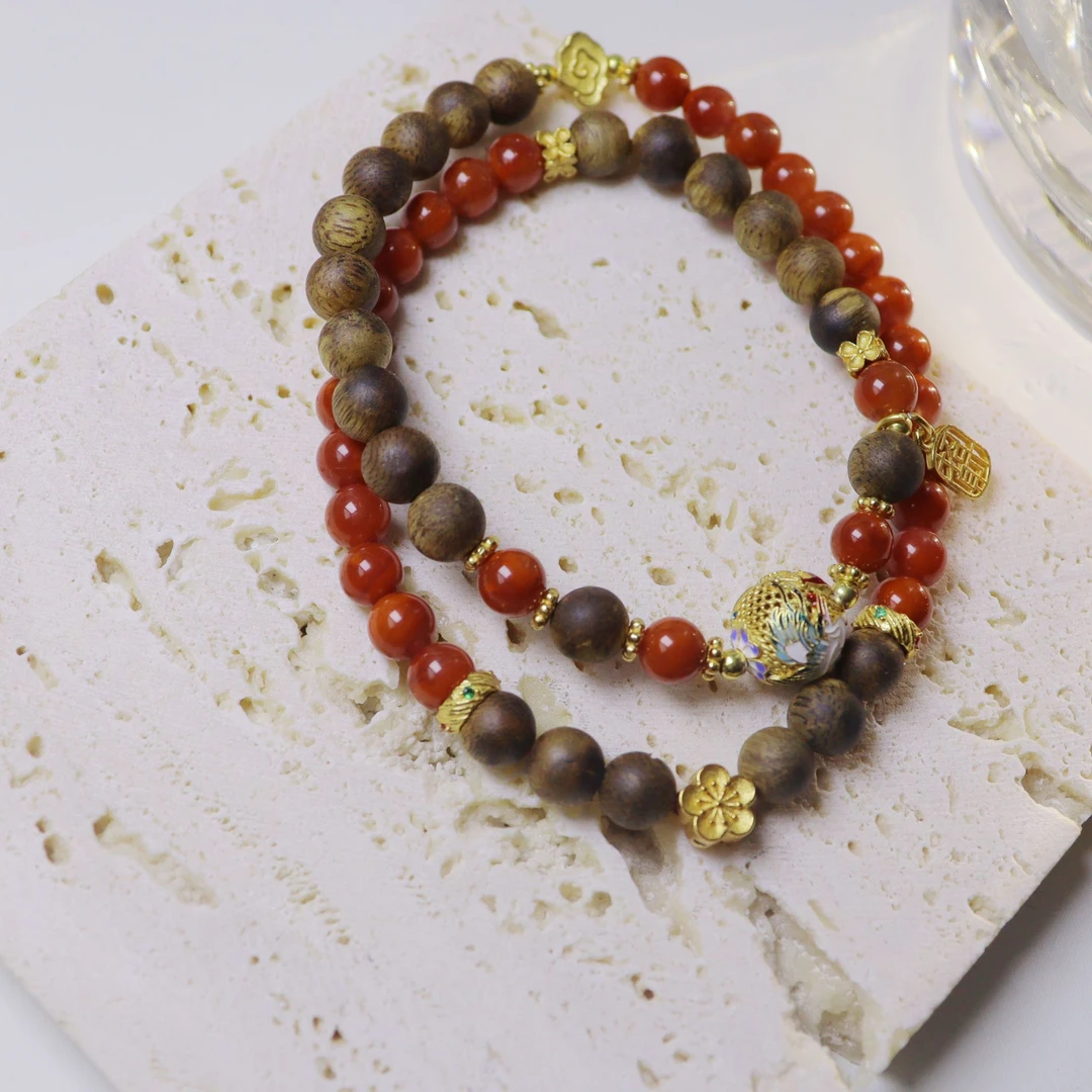 【高货】【鸿运】南红设计款双圈手链女 配鉴定证书礼盒装