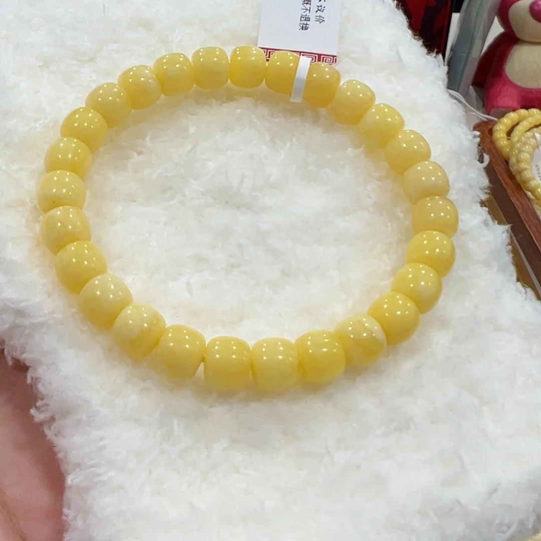蜜蜡手链未镶嵌8m 阿尔卑斯瑕疵