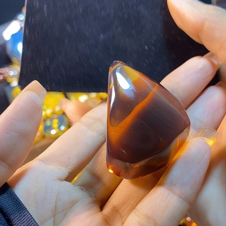 蓝珀未镶嵌珠宝奇石墨西哥红蓝吊坠