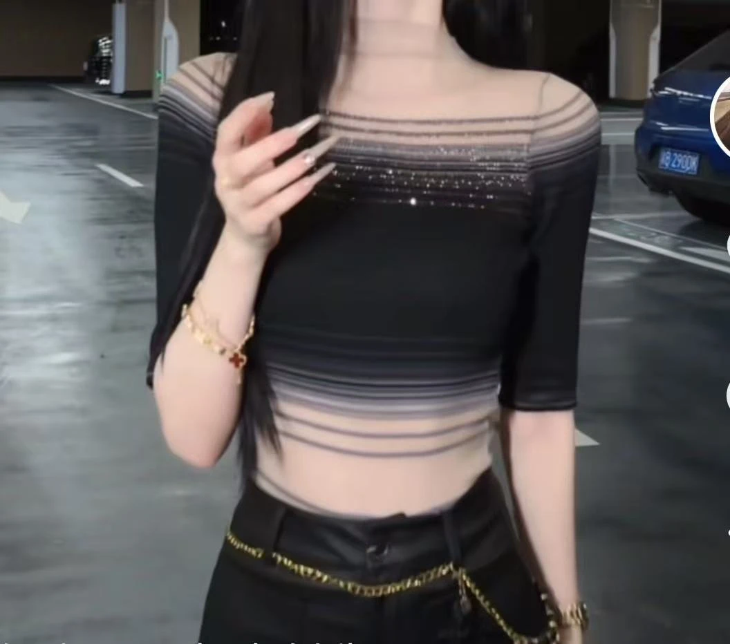 淑雅阁服饰 中袖打底衫中式女性感时尚常规薄款8369