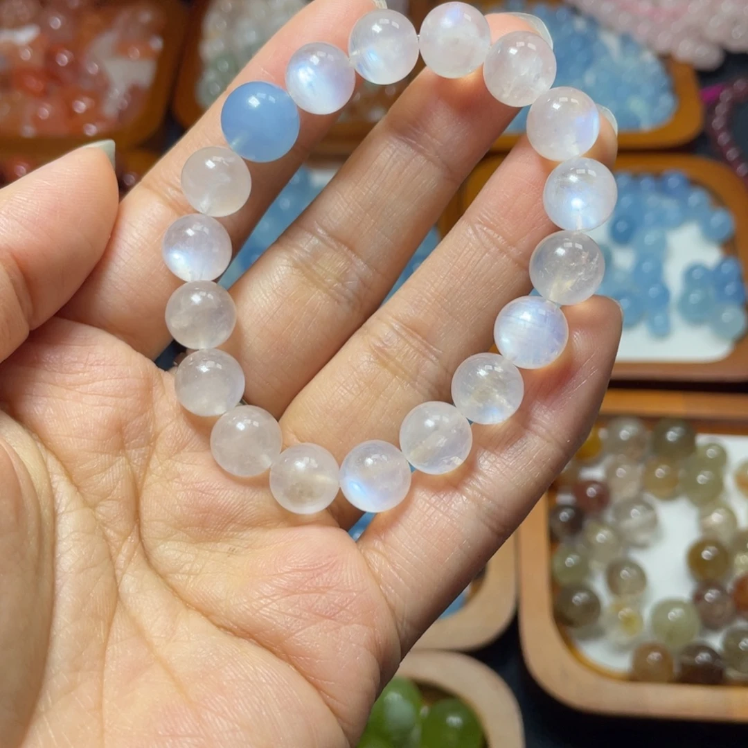 水晶未镶嵌手链蓝月光