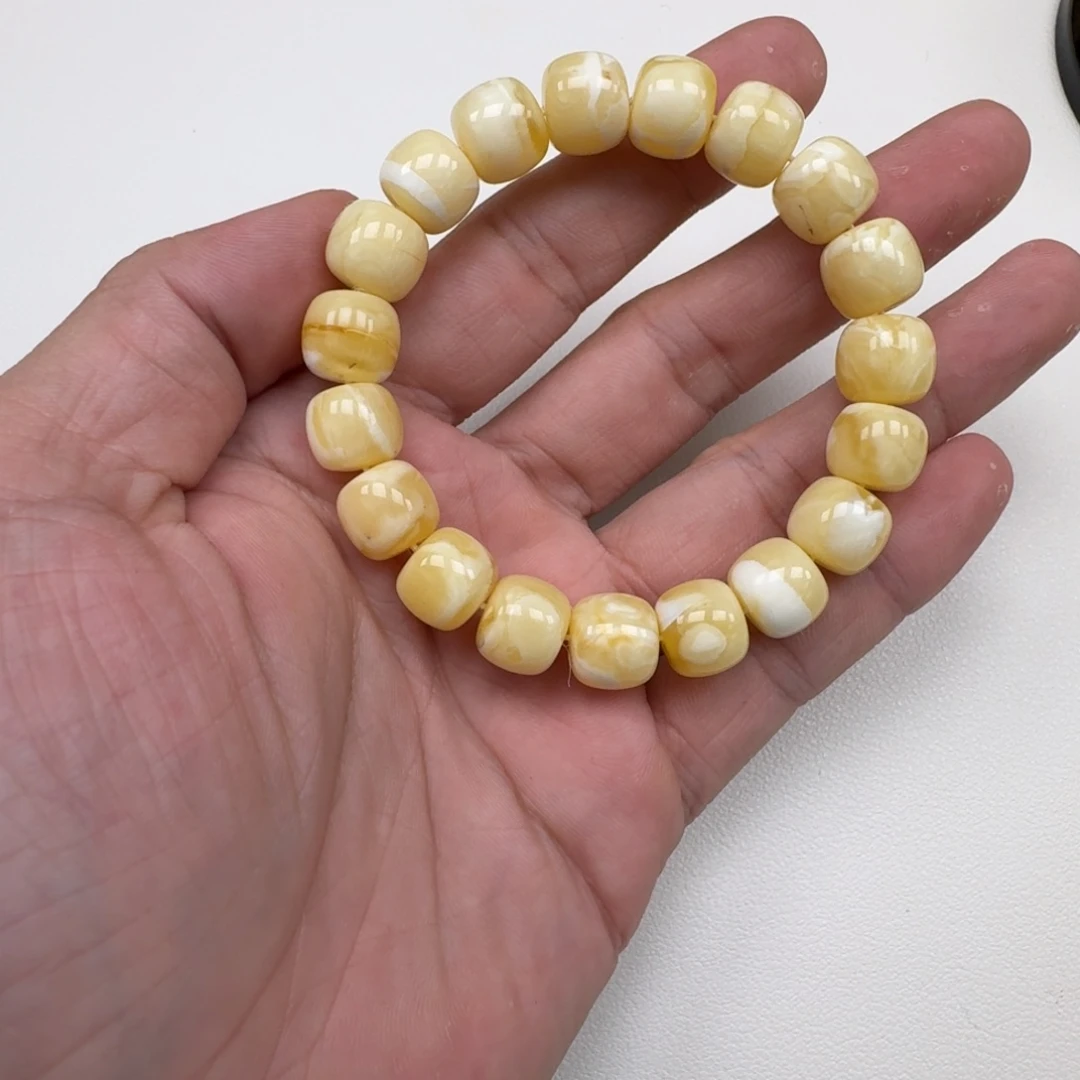 手链琥珀未镶嵌11.7mm精工老型微微瑕