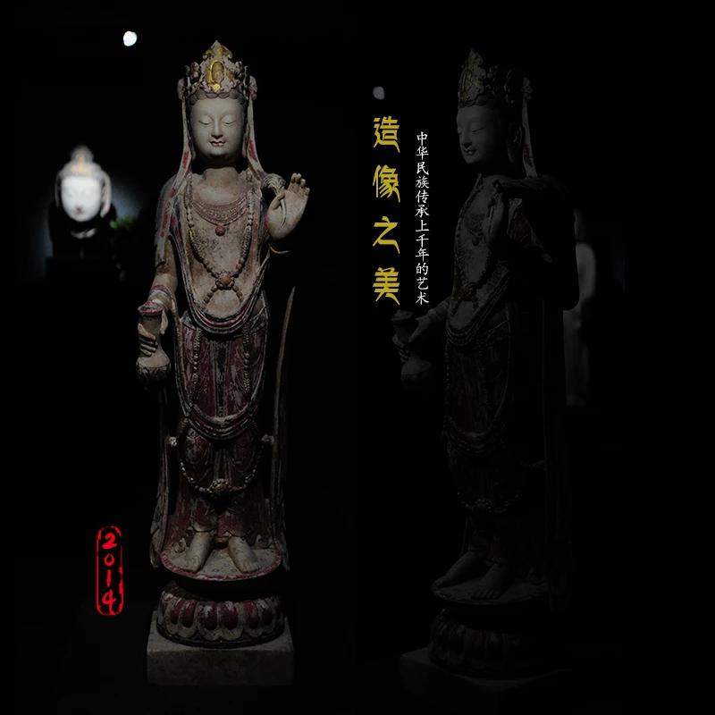 千石千艺中式手工雕刻仿古佛造像家居茶室民宿收藏摆件供奉艺术品