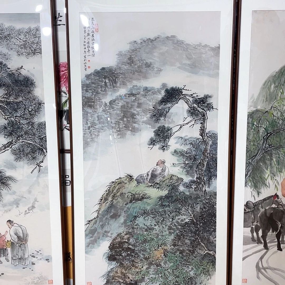 国画手绘画作品带框80/160