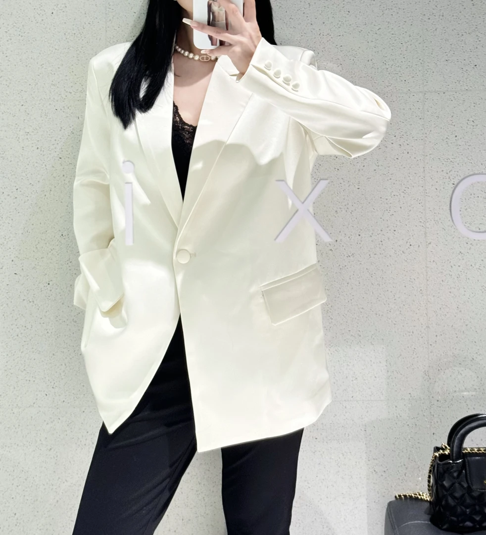 高级感休闲网红西装外套女2025春秋新款宽松气质百搭设计感小众