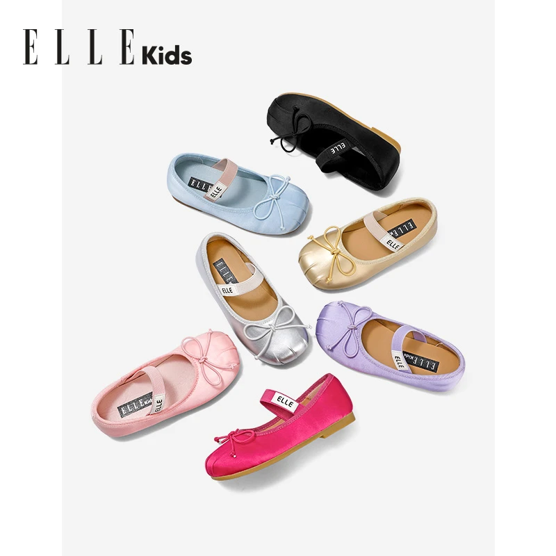 ELLE KIDS童鞋女童春夏新款小皮鞋新女孩公主鞋夏款演出儿童单鞋