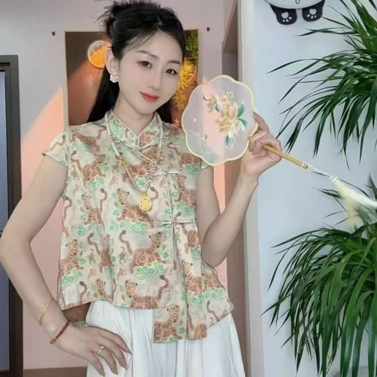传统中国风提花马甲2025新款国风新中式小立领宽松气质上衣马甲