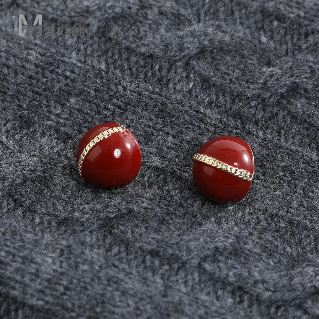 铜合金玻璃耳饰 复古耳钉小巧精致简约通勤耳饰809-0976