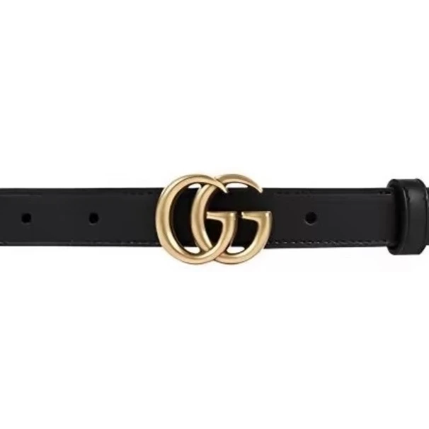99新 GUCCI/古驰 99新 Gucci 古驰 双Ｇ平滑扣腰带 复古金扣