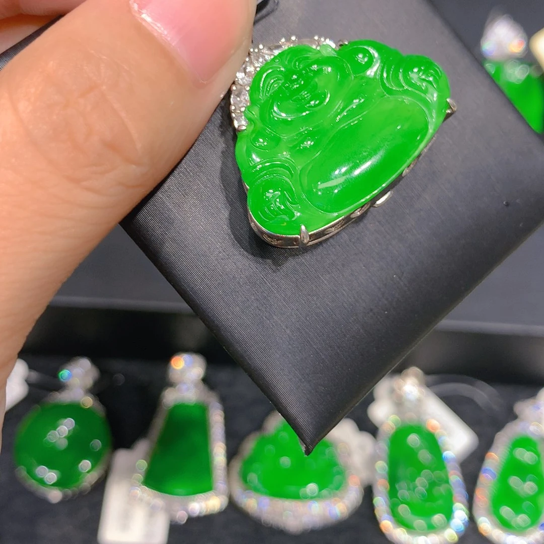 颈饰银S925镶嵌翡翠008662